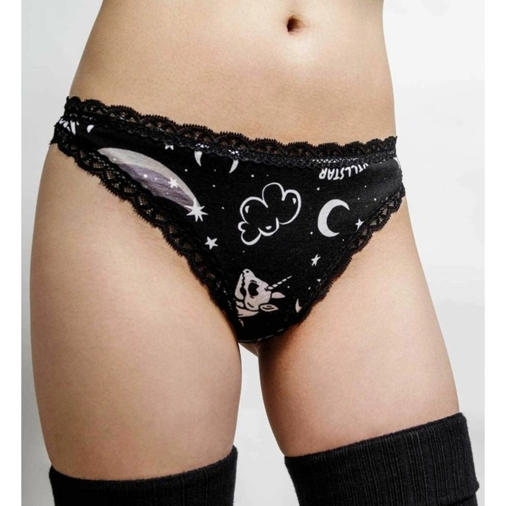 killstar moonbow black panty kawaii goth M